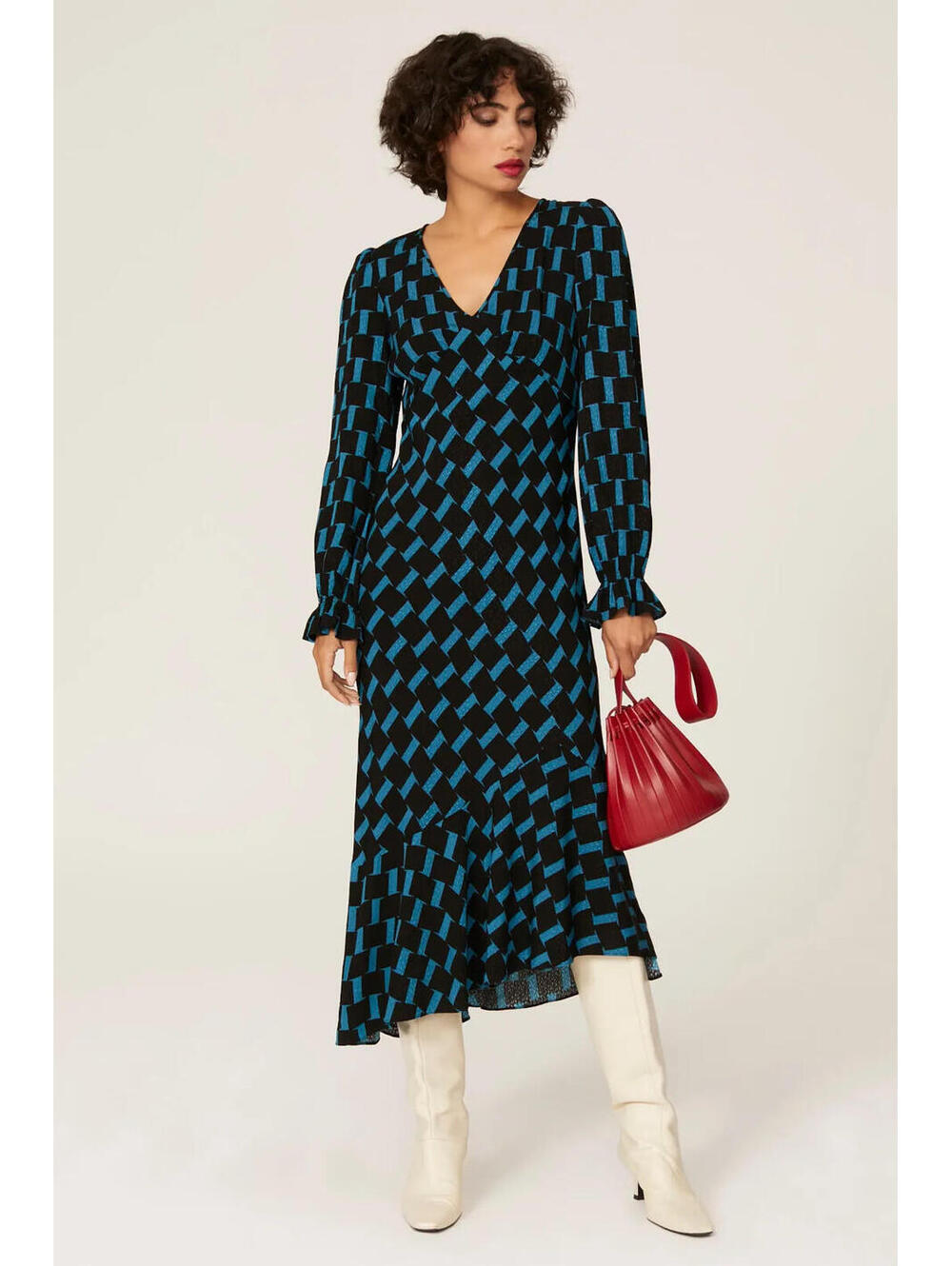 Diane von Furstenberg Manal Asymmetrical Midi Dress Size 2